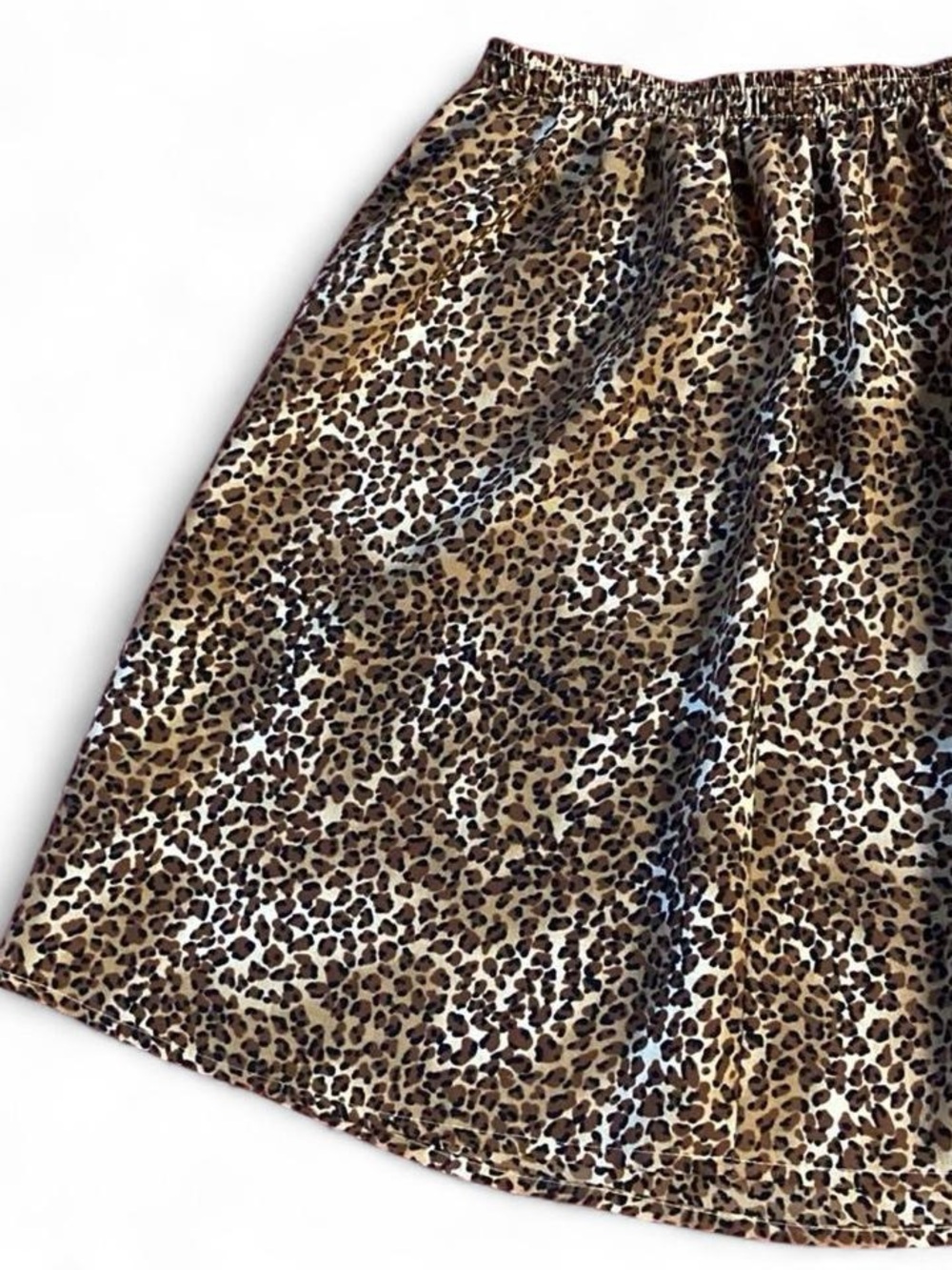 Vintage AB Studio Leopard Print Circle Skirt in Brown and Black